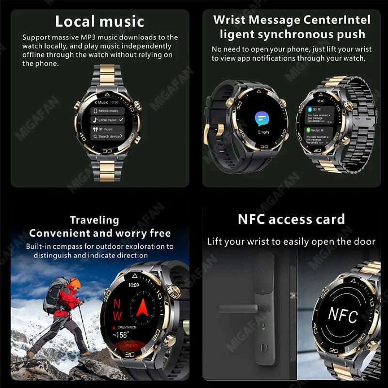 KIMLUD, S30 Max Smart Watch 4GB ROM Photo Album Music Gesture Control NFC Compass Heart Rate for Huawei Watches Ultimate Smartwatch Men, KIMLUD Womens Clothes