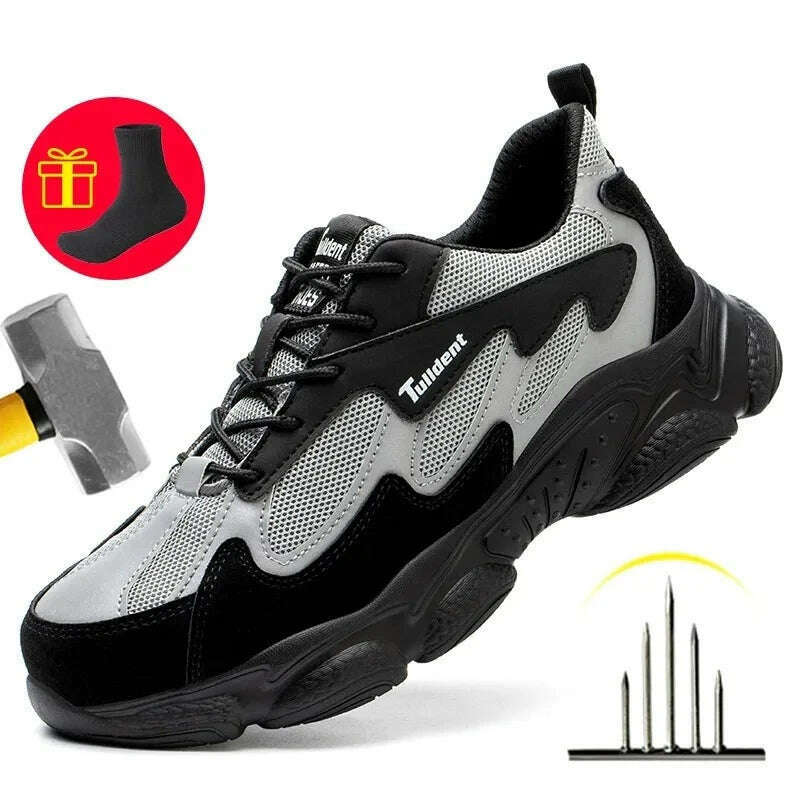 KIMLUD, Safety Work Shoes Men Anti-Smashing Indestructible Steel Toe Cap Puncture-Proof shoes Lightweight Male Sofe Women Cosy Sneakers, KIMLUD Womens Clothes