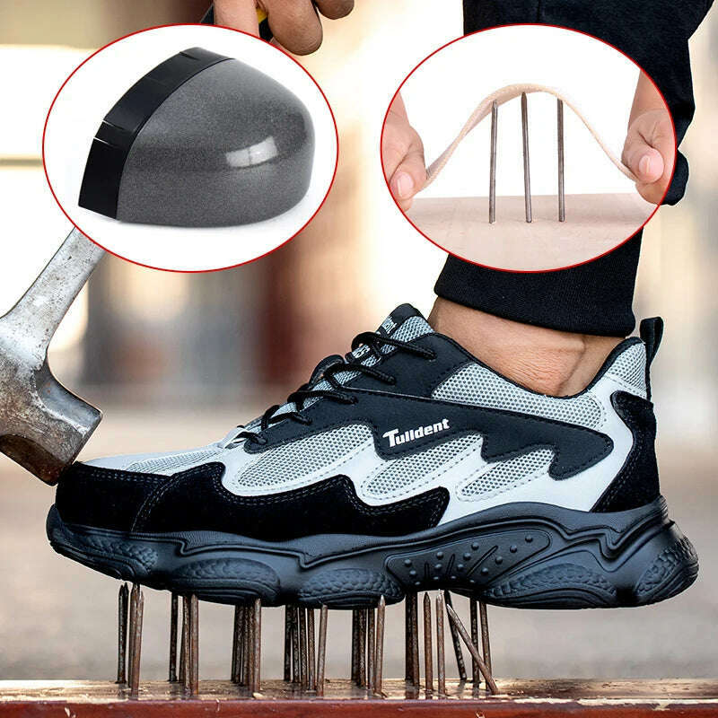 KIMLUD, Safety Work Shoes Men Anti-Smashing Indestructible Steel Toe Cap Puncture-Proof shoes Lightweight Male Sofe Women Cosy Sneakers, KIMLUD Womens Clothes