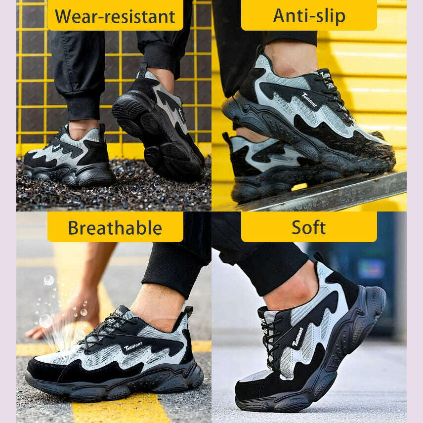 KIMLUD, Safety Work Shoes Men Anti-Smashing Indestructible Steel Toe Cap Puncture-Proof shoes Lightweight Male Sofe Women Cosy Sneakers, KIMLUD Womens Clothes