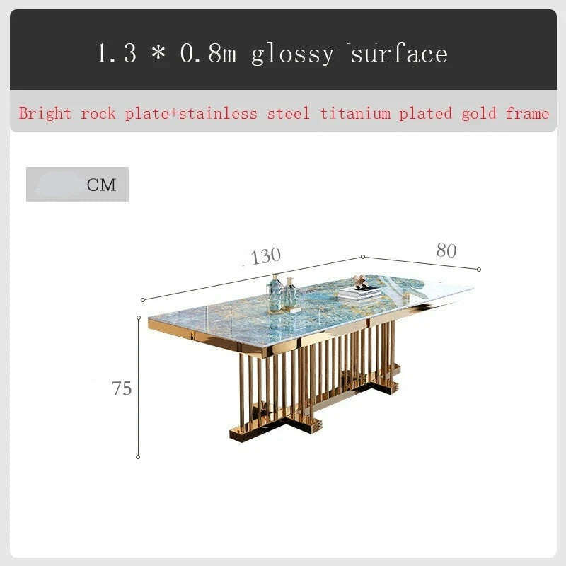 KIMLUD, Salon Marble Dining Table Coffee Hotel Garden Dressing Kitchen Dining Table Conference Luxury Mesa Comedor Balcony Furniture, KIMLUD Womens Clothes