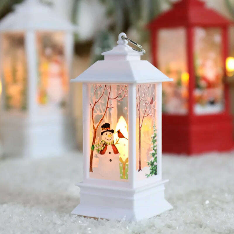 Santa Claus Snowman Lantern Light Merry Christmas Decoration For Home Christmas Tree Ornament Xmas Gifts Navidad 2023 New Year - KIMLUD