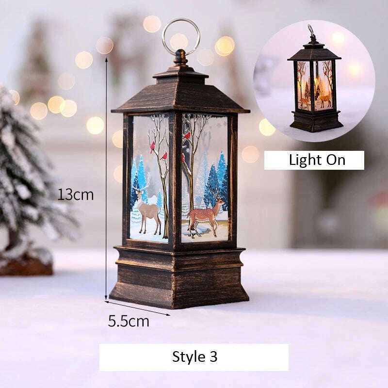 KIMLUD, Santa Claus Snowman Lantern Light Merry Christmas Decoration For Home Christmas Tree Ornament Xmas Gifts Navidad 2023 New Year, C, KIMLUD APPAREL - Womens Clothes