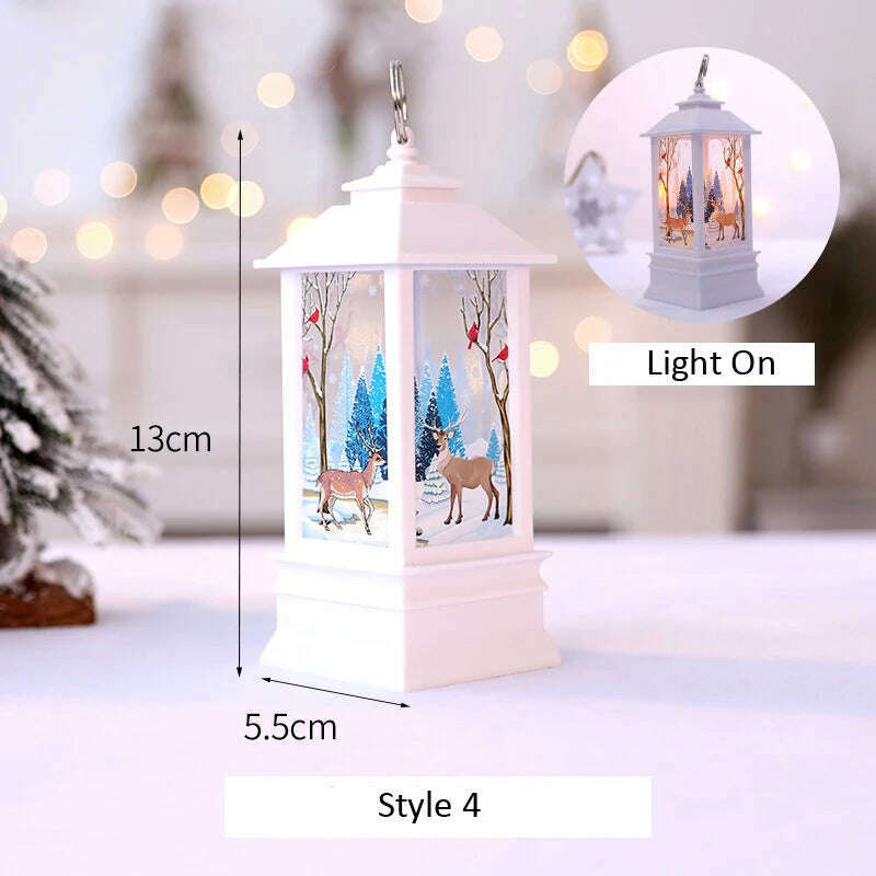 Santa Claus Snowman Lantern Light Merry Christmas Decoration For Home Christmas Tree Ornament Xmas Gifts Navidad 2023 New Year - KIMLUD