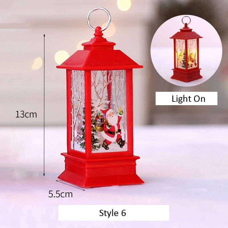 KIMLUD, Santa Claus Snowman Lantern Light Merry Christmas Decoration For Home Christmas Tree Ornament Xmas Gifts Navidad 2023 New Year, F, KIMLUD APPAREL - Womens Clothes