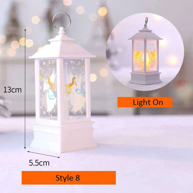 Santa Claus Snowman Lantern Light Merry Christmas Decoration For Home Christmas Tree Ornament Xmas Gifts Navidad 2023 New Year - KIMLUD