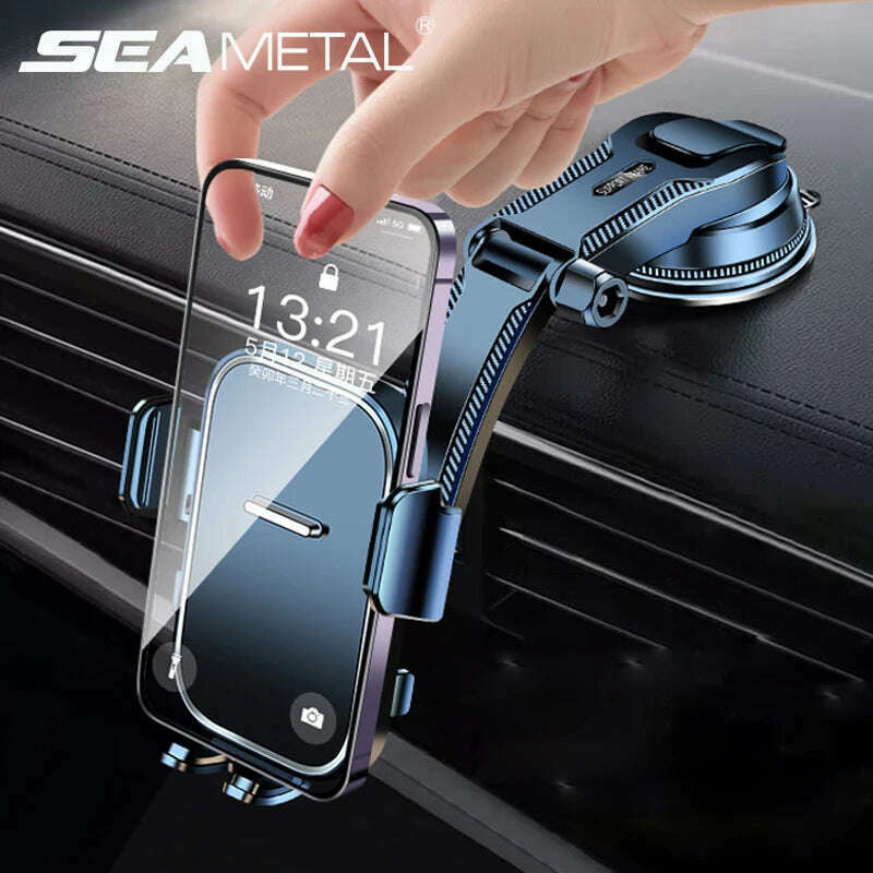 SEAMETAL Car Dashboard Phone Bracket Universal Auto Cellphone Stand For GPS Navigation Universal Desk Windshield Hanging Holder - KIMLUD