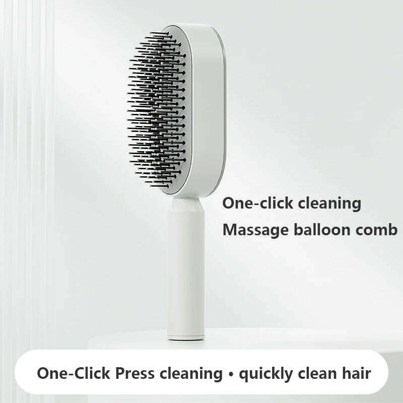 KIMLUD, Self Cleaning Hair Brush for Women One-key Cleaning Air Cushion Scalp Massage Brush Anti-Static Hairbrush Hair Styling Tools, 04, KIMLUD APPAREL - Womens Clothes