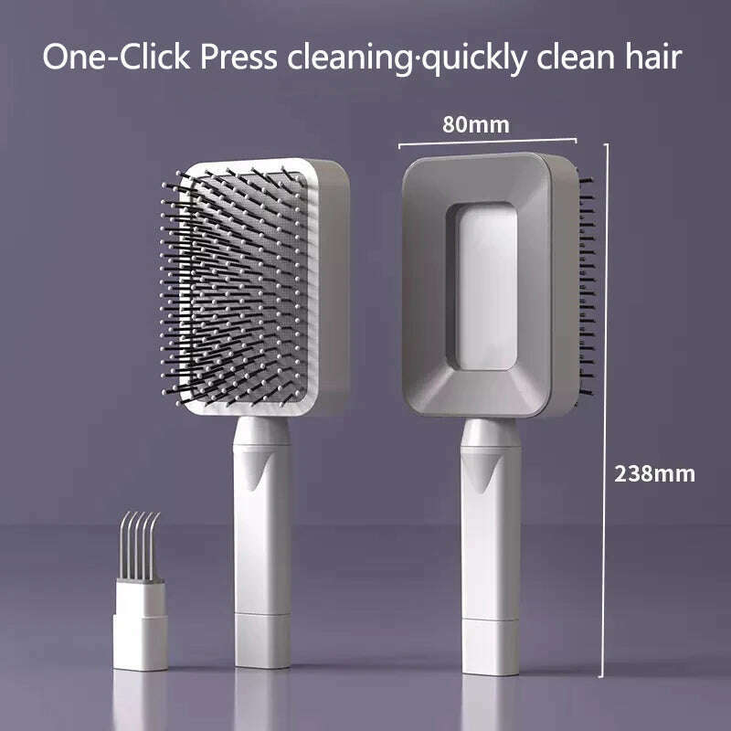 KIMLUD, Self Cleaning Hair Brush for Women One-key Cleaning Air Cushion Scalp Massage Brush Anti-Static Hairbrush Hair Styling Tools, 02, KIMLUD APPAREL - Womens Clothes