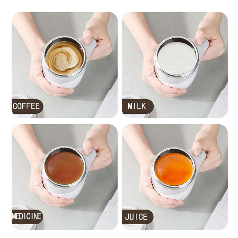 KIMLUD, Self Stirring Milk Fruits Mixing Cup New 380ml Automatic Magnetic Coffee Mug Electric Stainless Steel Lazy Rotating Water Bottle, KIMLUD Womens Clothes