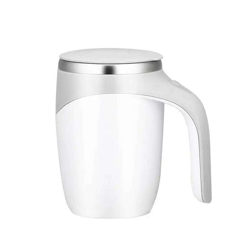 KIMLUD, Self Stirring Milk Fruits Mixing Cup New 380ml Automatic Magnetic Coffee Mug Electric Stainless Steel Lazy Rotating Water Bottle, White / brazil / USB charge type, KIMLUD APPAREL - Womens Clothes