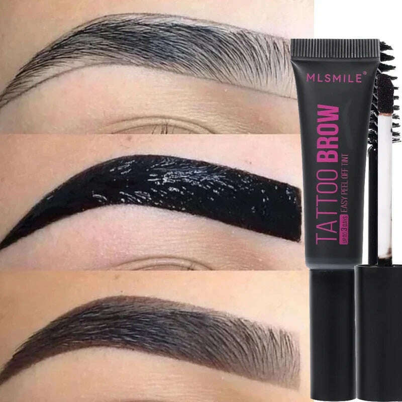 Semi-Permanent Peel Off Dye Eyebrow Cream Waterproof Eye Brow Tattoo Tint 3 Day Long Lasting Tearing Eyebrow Gel Makeup Cosmetic - KIMLUD