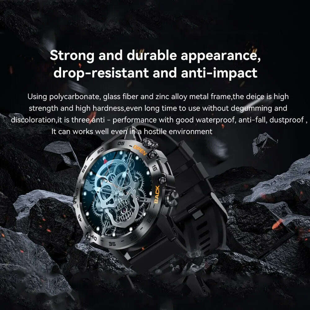 KIMLUD, SENBONO K52 Rugged Smart Watch Men Bluetooth Call 24h Heart Rate Watches Sports Fitness Tracker Smartwatch for Android IOS, KIMLUD Womens Clothes