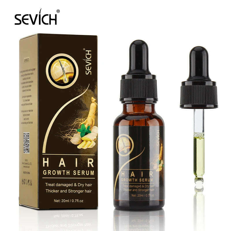 KIMLUD, Sevich 20ml Ginger Extract Hair Growth Serum Prevent Hair Loss Oil Scalp Treatments Fast Growing Hair Care Products for Unisex, 20ml / CHINA, KIMLUD APPAREL - Womens Clothes