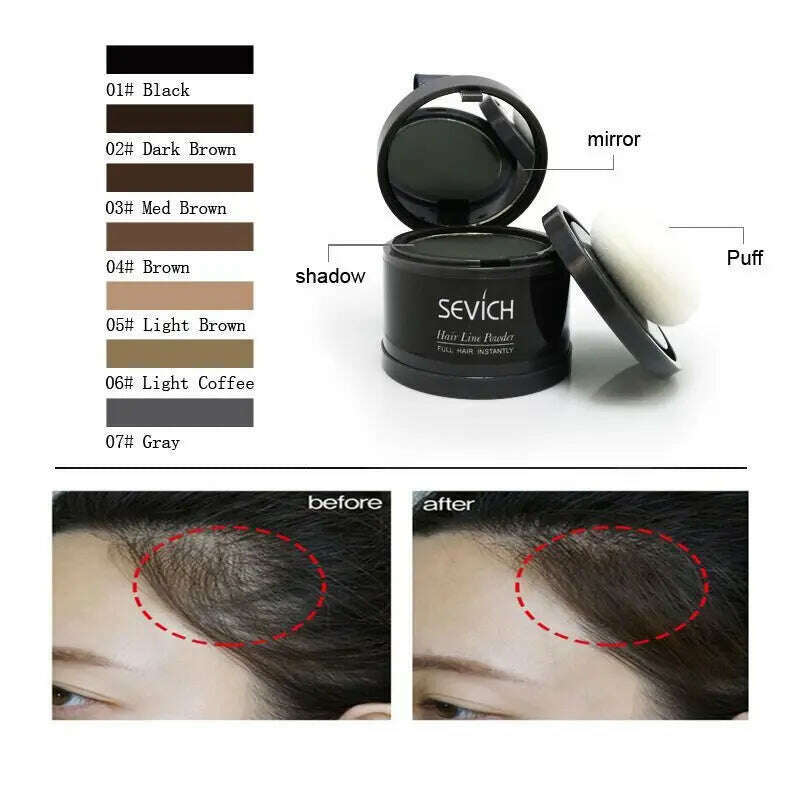 Sevich 8 color Hair Shadow Powder Repair Hair Shadow Hair line Modified Hair Concealer Natural Cover Instant Hair Fluffy Powder - KIMLUD