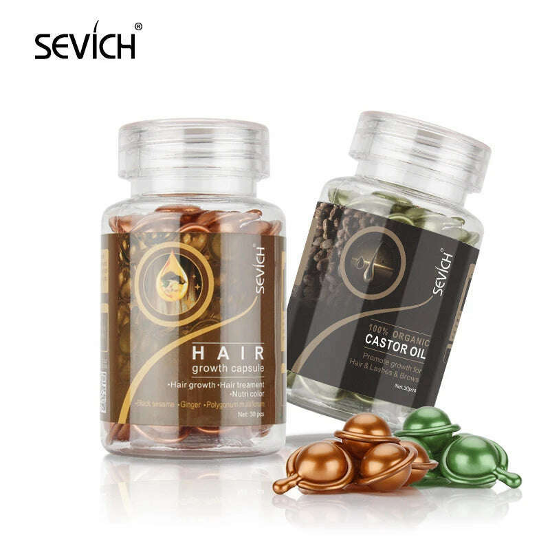 KIMLUD, Sevich Mix Hair Vitamin Capsule 30pcs/bottle Keratin Repair Damaged Hair Complex Oil Moroccan Anti-hair Loss Products Hair Care, KIMLUD Womens Clothes