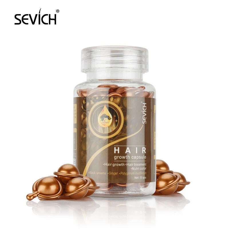 KIMLUD, Sevich Mix Hair Vitamin Capsule 30pcs/bottle Keratin Repair Damaged Hair Complex Oil Moroccan Anti-hair Loss Products Hair Care, Anti hair loss / Russian Federation, KIMLUD APPAREL - Womens Clothes