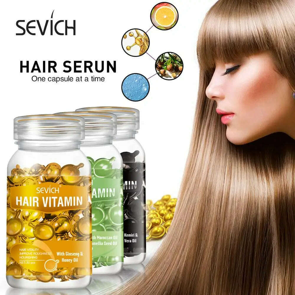 Sevich Moroccan Treatment Oil For Dry Hair Nourishing & Scalp Treatments Hair Vitamin Keratin Complex Oil Capsule Hair Serum - KIMLUD