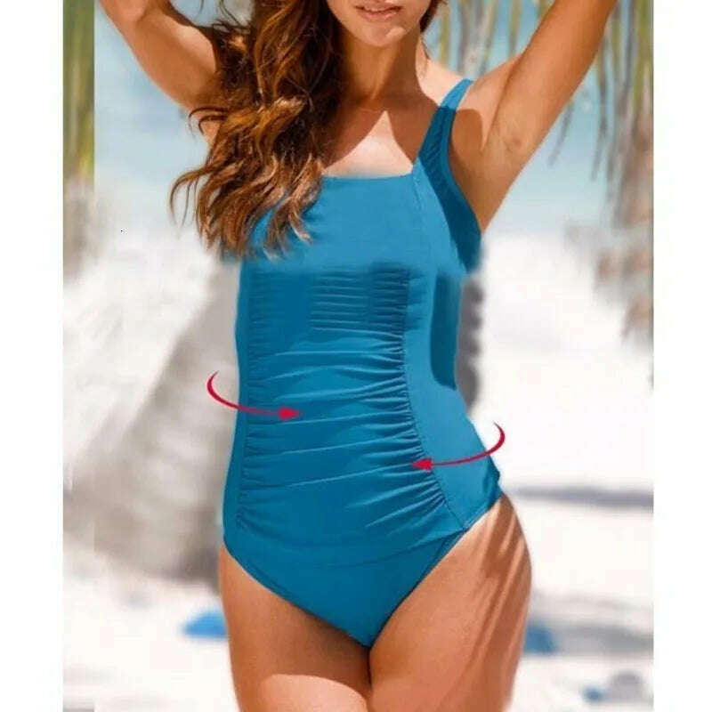 KIMLUD, Sexy Dot One-Piece Large Swimsuits Closed Plus Size Swimwear For Pool Beach Body Bathing Suit Women Summer Female Swimming Suit, KIMLUD Womens Clothes