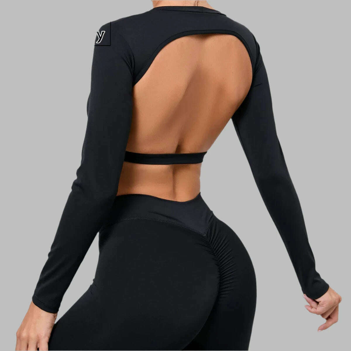 KIMLUD, Sexy Long Sleeve Yoga Clothes Backless Gym Top Women Breathable Fitness Crop Yop Quick Dry Sportswear Women Workout Top Female, KIMLUD Womens Clothes