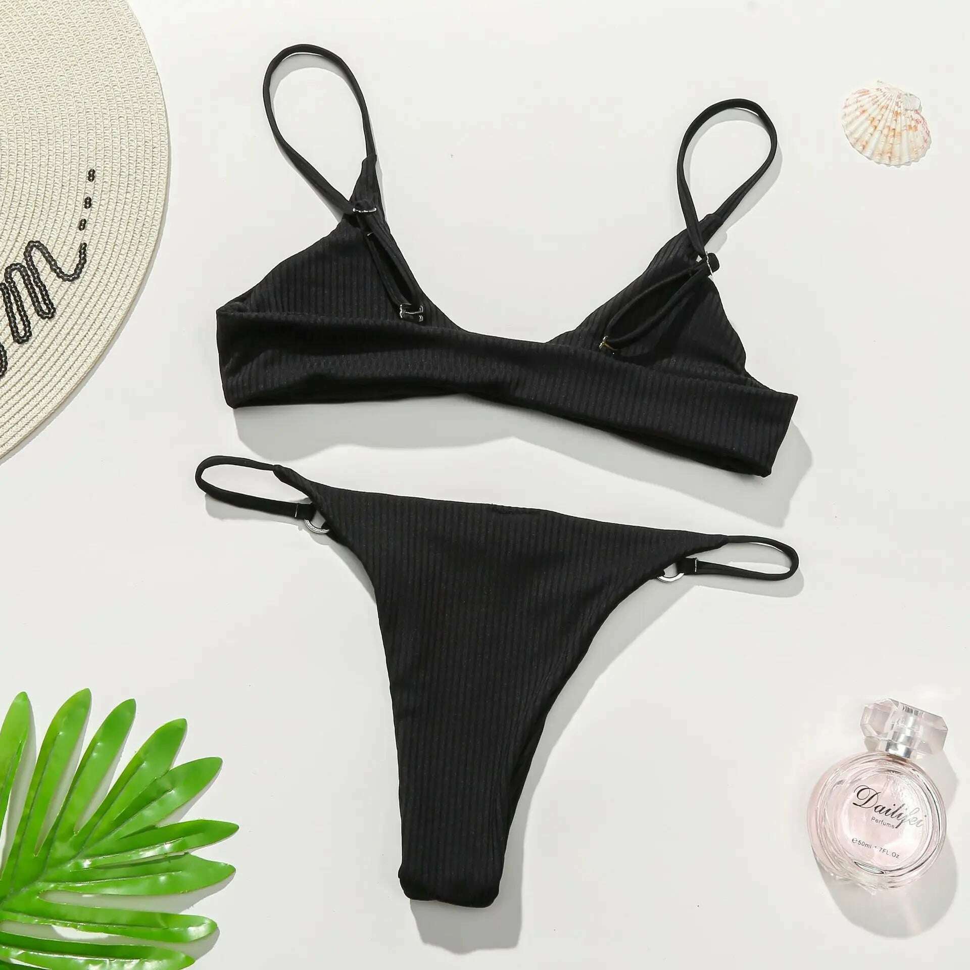 KIMLUD, Sexy solid color swimsuit bikini women's split swimsuit set, KIMLUD Womens Clothes