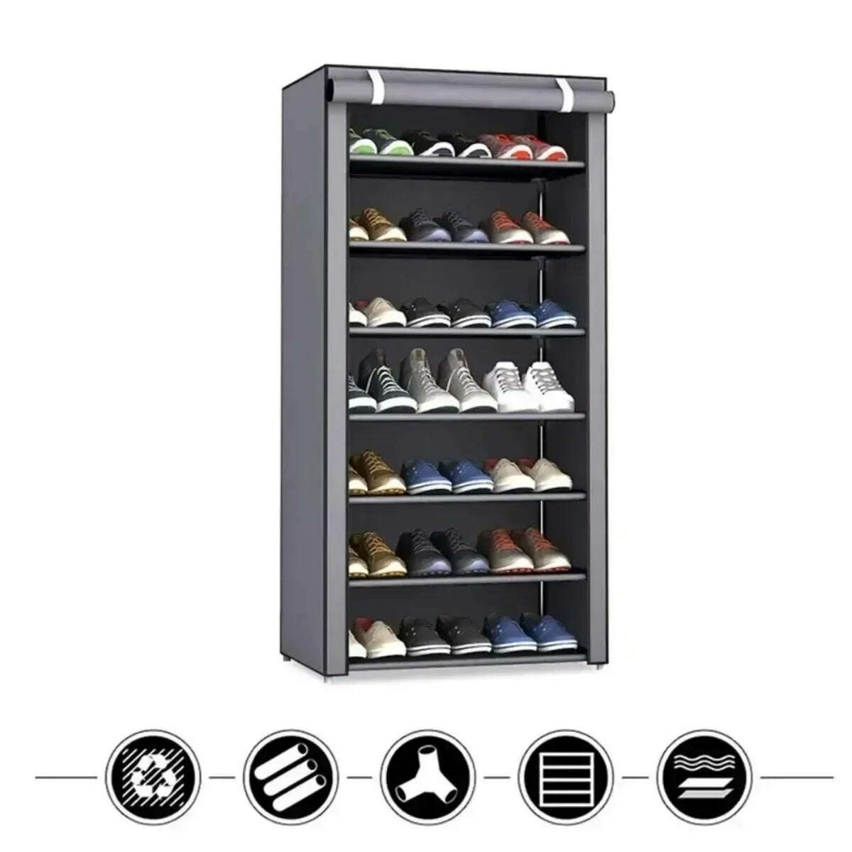 KIMLUD, Shoe Rack Organizer Shoe Cabinets Multilayer Nonwoven Dustproof Storage Cabinet Home Hallway Space-saving Cabinets Shoe Shelf, KIMLUD Womens Clothes