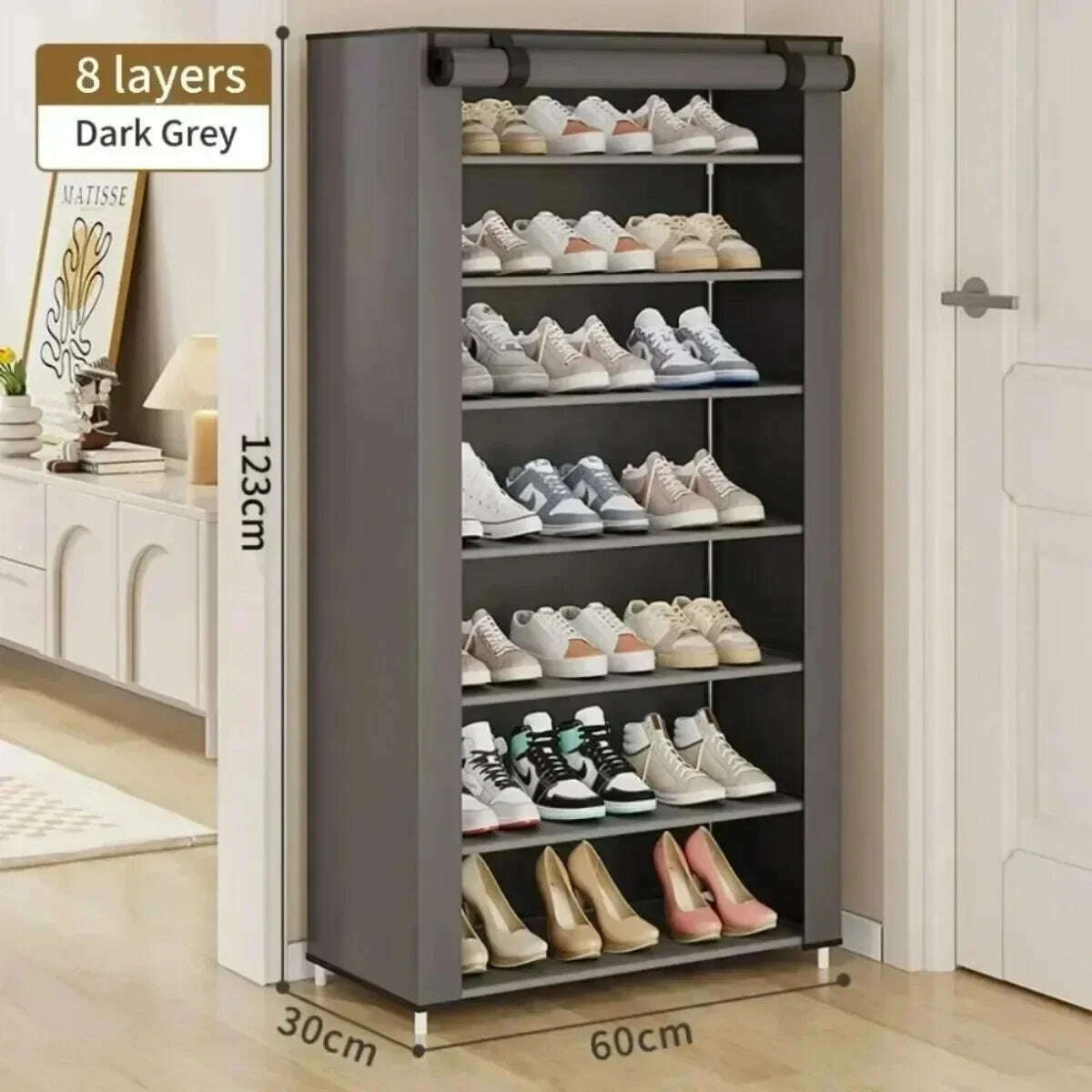 KIMLUD, Shoe Rack Organizer Shoe Cabinets Multilayer Nonwoven Dustproof Storage Cabinet Home Hallway Space-saving Cabinets Shoe Shelf, KIMLUD Womens Clothes