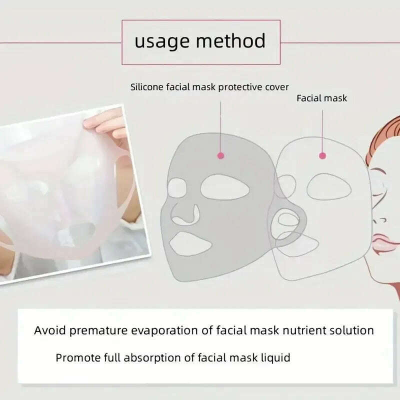 KIMLUD, Silicone Mask For Nourishing Skin - Silicone Mask Cover Reusable, 3D Anti-Evaporation Face Sheet Mask Protective Case, KIMLUD Womens Clothes