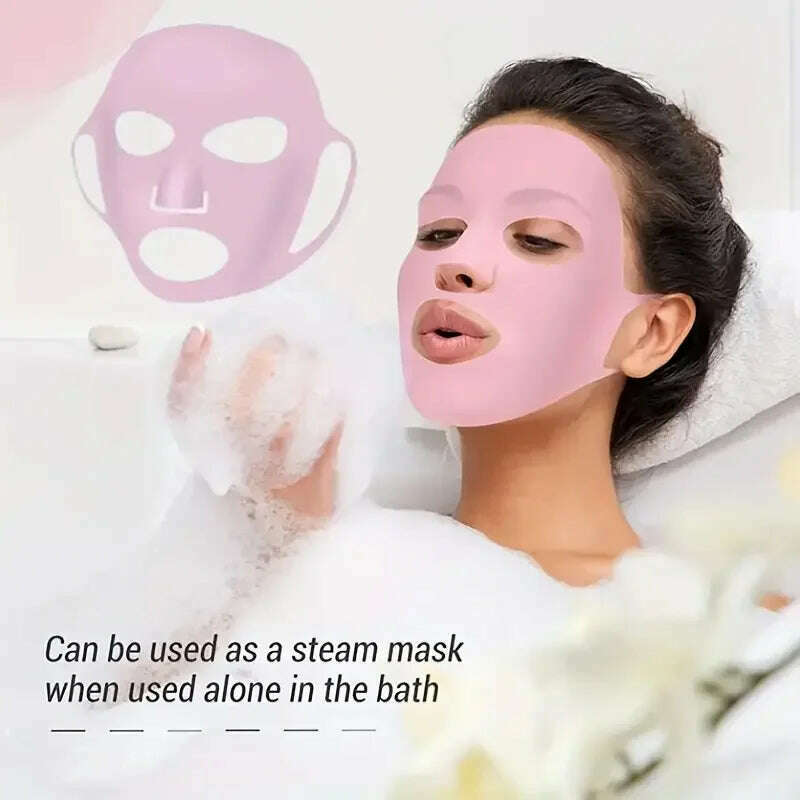 Silicone Mask For Nourishing Skin - Silicone Mask Cover Reusable, 3D Anti-Evaporation Face Sheet Mask Protective Case - KIMLUD