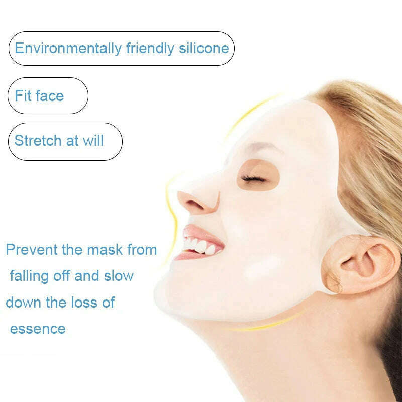 KIMLUD, Silicone Mask For Nourishing Skin - Silicone Mask Cover Reusable, 3D Anti-Evaporation Face Sheet Mask Protective Case, KIMLUD Womens Clothes