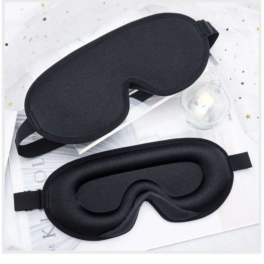 KIMLUD, Silk Sleeping Mask Soft Smooth Sleep Mask For Eyes Travel Shade Cover Rest Relax Sleeping Blindfold Eye Cover Sleeping Aid, A-Black(Silk Mask), KIMLUD APPAREL - Womens Clothes