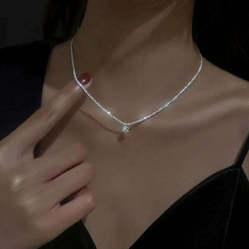 Simple Pearl Choker Necklaces for Women Fashion Double Layer Chain Small Love Heart Pendant Necklace Jewelry Gift Wholesale - KIMLUD