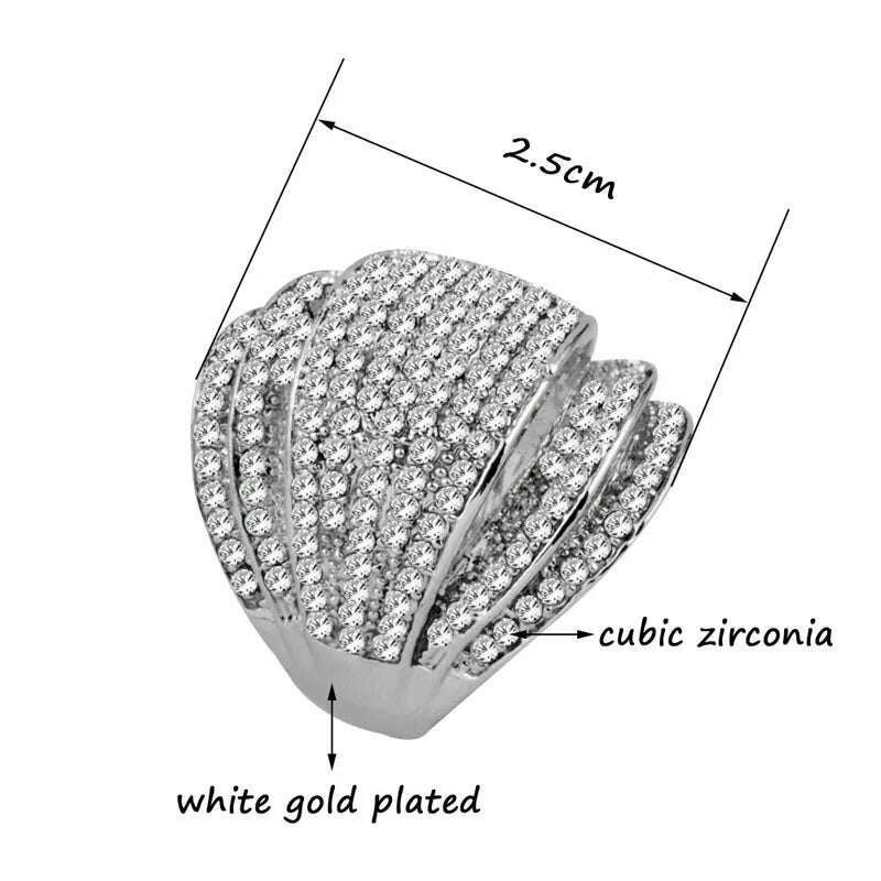 KIMLUD, SINLEERY Luxury Big Multi Paved Cubic Zirconia Female Rings Silver Color Party Wedding Jewelry Aneis Feminino ZD1 SSB, KIMLUD Womens Clothes