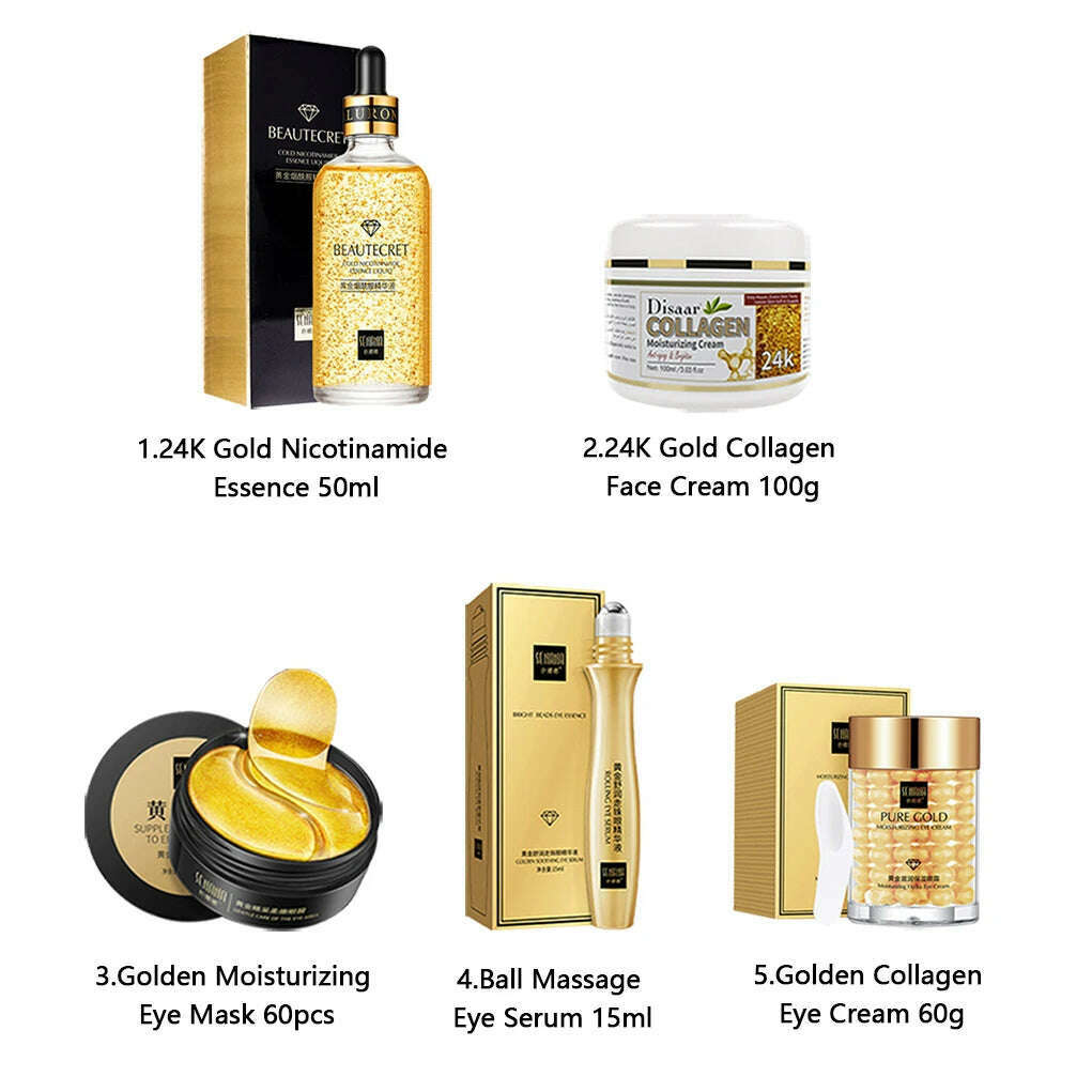 KIMLUD, Skin Care Product 24K Gold Nicotinamide Skincare Set Anti Aging Face  Cream Fade Dark Circles Eye Cream Moisturizing Face Masks, KIMLUD Womens Clothes