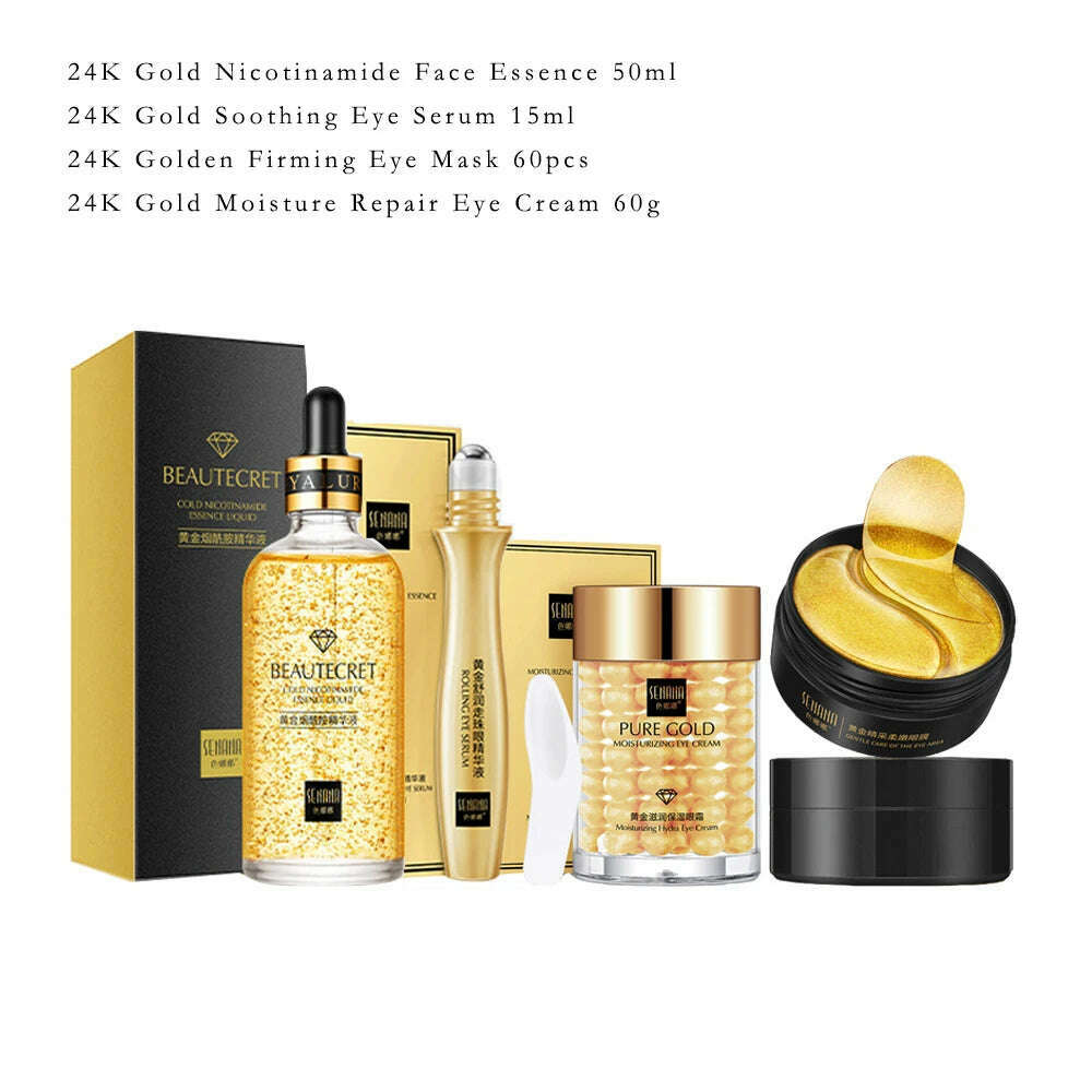 KIMLUD, Skin Care Product 24K Gold Nicotinamide Skincare Set Anti Aging Face  Cream Fade Dark Circles Eye Cream Moisturizing Face Masks, 4PCS-F128 / CHINA, KIMLUD APPAREL - Womens Clothes