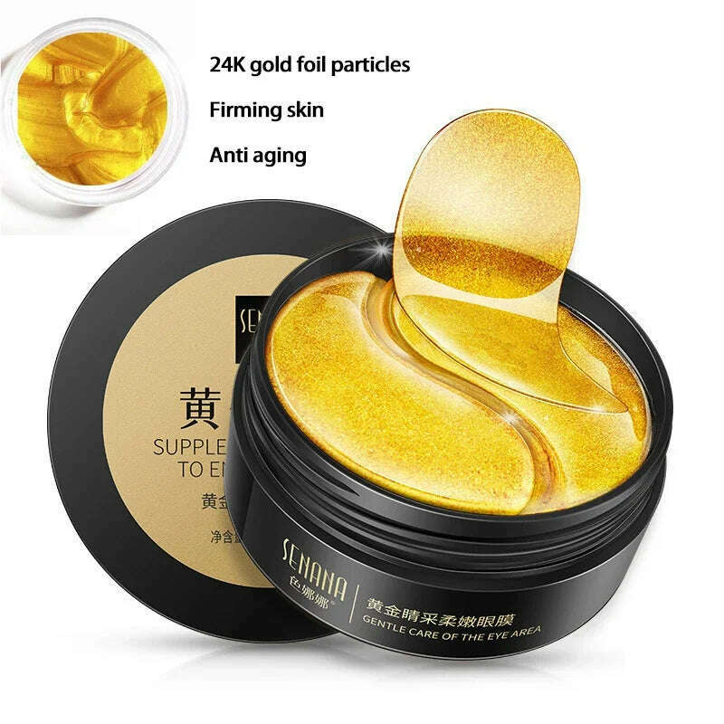 KIMLUD, Skincare Products 24K Gold Hyaluronic Acid Eye Mask Remove Dark Eye Circles Collagen Eye Patches Korean Face Care Product, 24K Gold Eye Mask 1 / CHINA, KIMLUD APPAREL - Womens Clothes