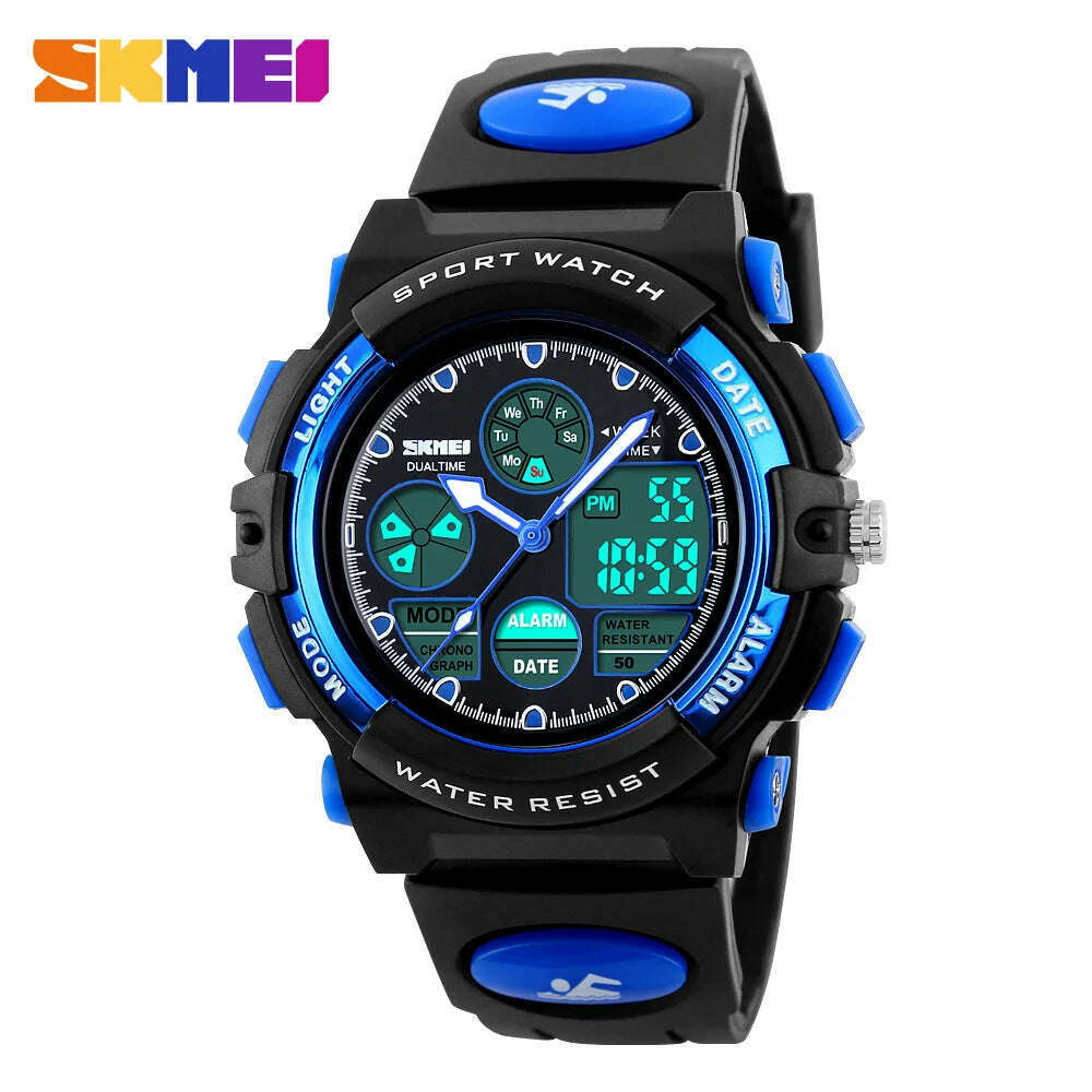 KIMLUD, SKMEI 1163 Sport Electronic Watches Girl Boy Military Digital Quartz Children Watch Dual Display Waterproof Kids Wristwatch 1451, KIMLUD Womens Clothes