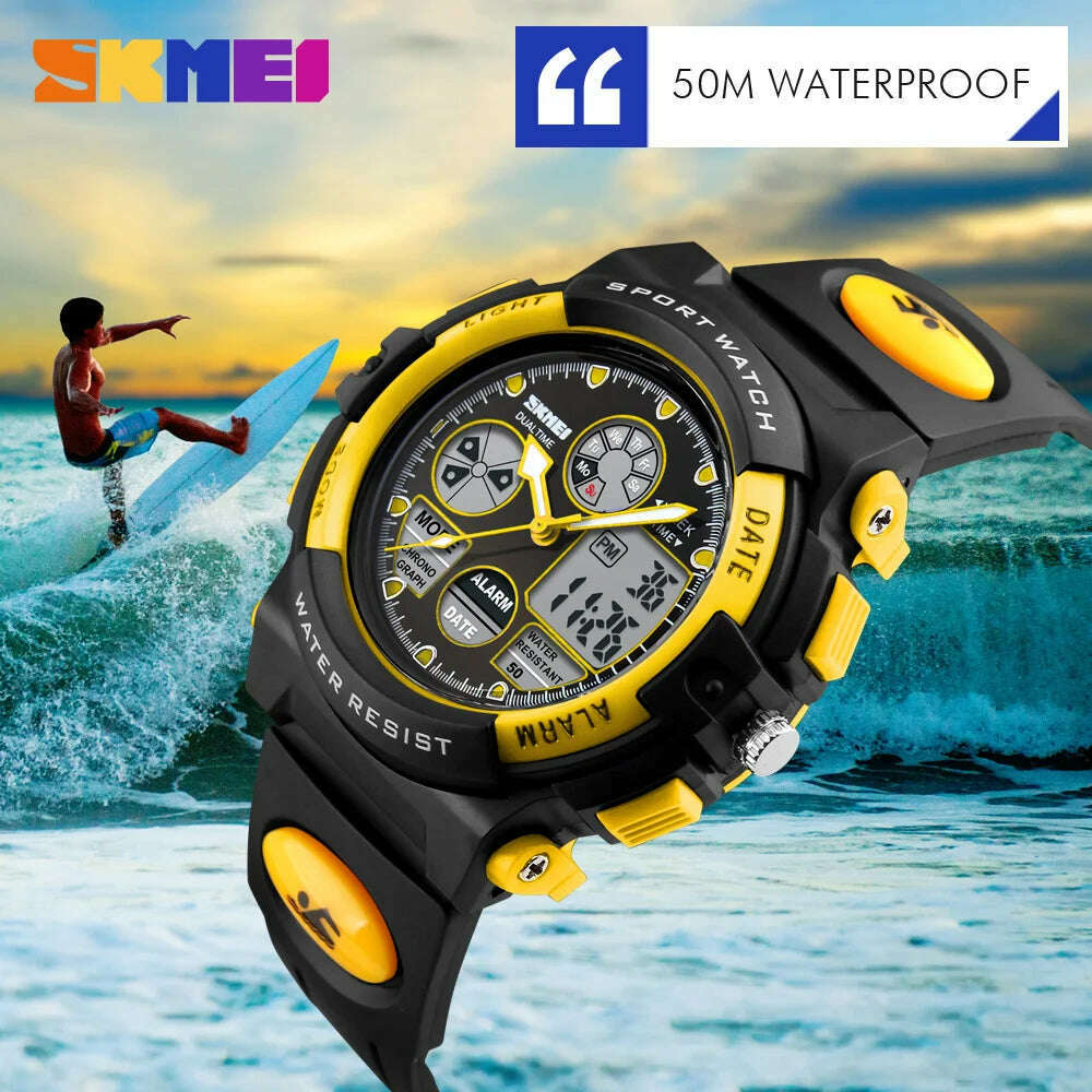 KIMLUD, SKMEI 1163 Sport Electronic Watches Girl Boy Military Digital Quartz Children Watch Dual Display Waterproof Kids Wristwatch 1451, KIMLUD Womens Clothes