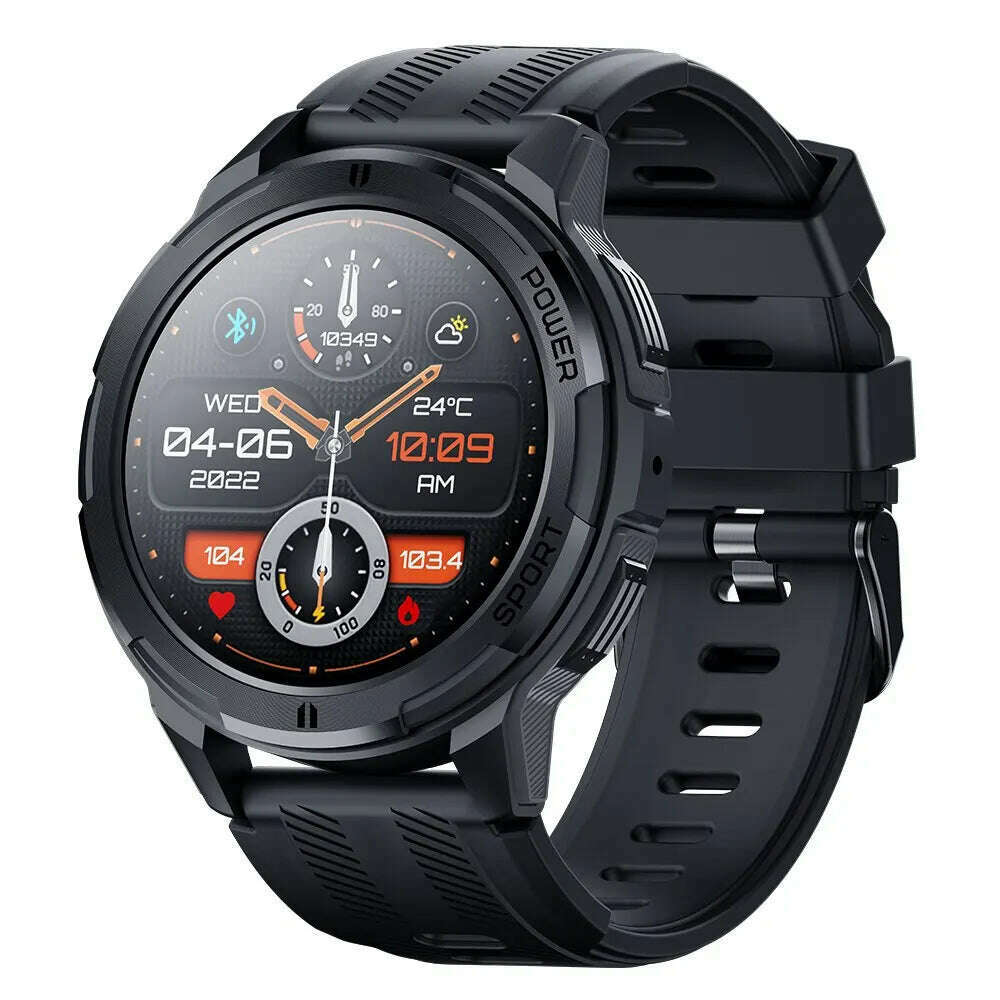 Skmei 1.43 Inch Amoled 1atm Waterproof Pedometer Smartwatch Heart Rate Monitor Bluetooth Call Smart Watch For Android Ios 410mah - KIMLUD