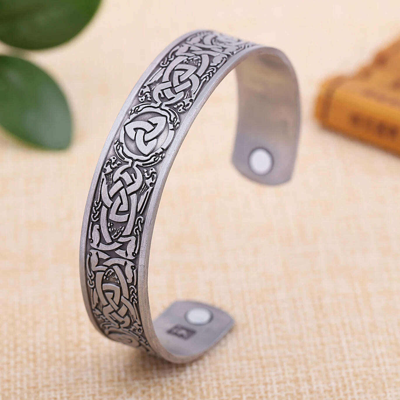 KIMLUD, Skyrim Viking Talisman Health Bracelets Tree Of Life Luck Knot Runes Trinity Magnetic Cuff Bangles Women Men Adjustable Bracelet, KIMLUD Womens Clothes