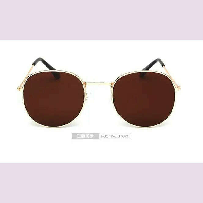 KIMLUD, Small Retro Round Sunglasses Women Brand Designer Vintage Sun Glasses for female Eyewear  Mirror Ray Glasses Oculos De Sol, C4 / as picture, KIMLUD APPAREL - Womens Clothes