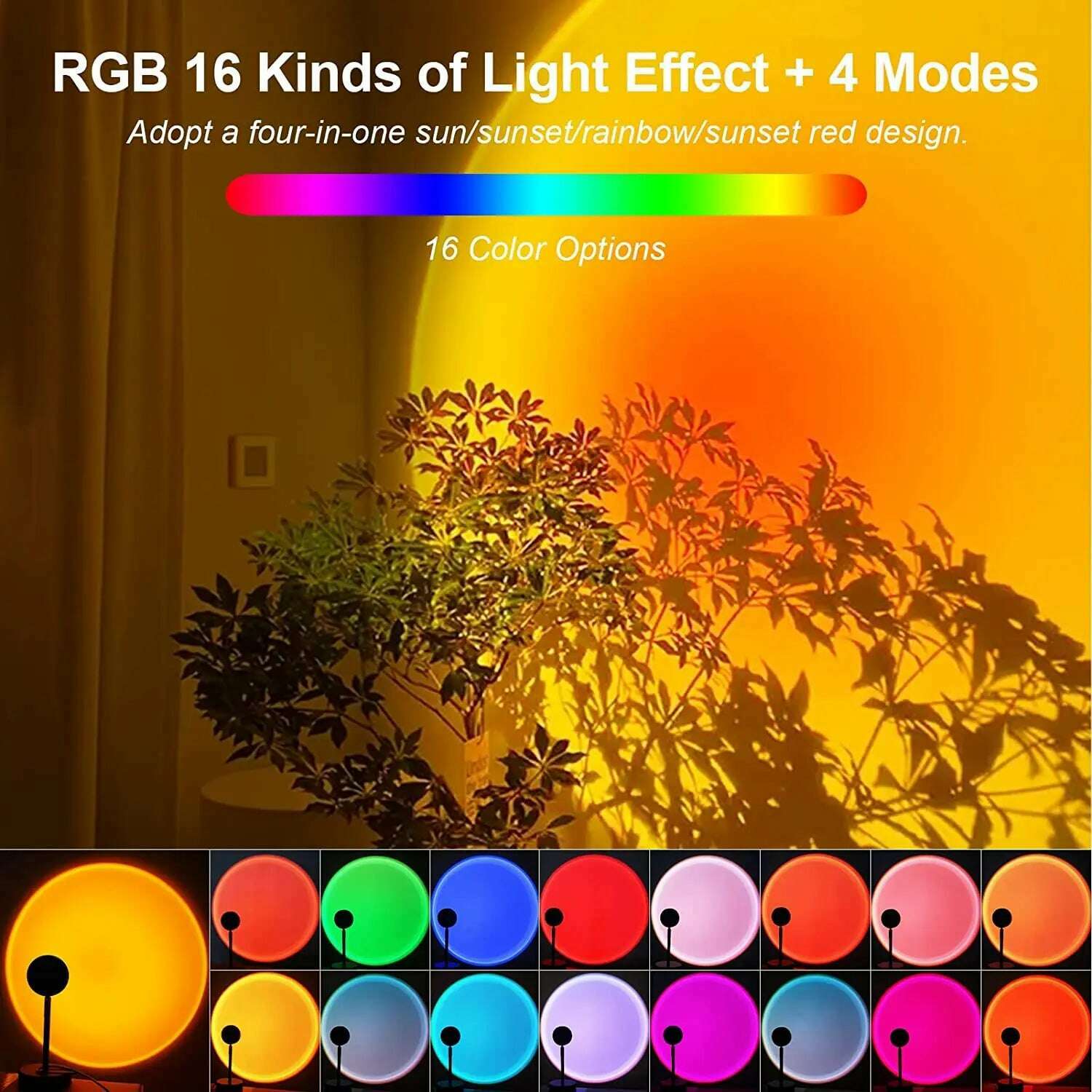 Smart Bluetooth Night Light Rainbow Sunset Projector Lamp for Home Coffe shop Background Wall Decoration Atmosphere Table Lamp - KIMLUD