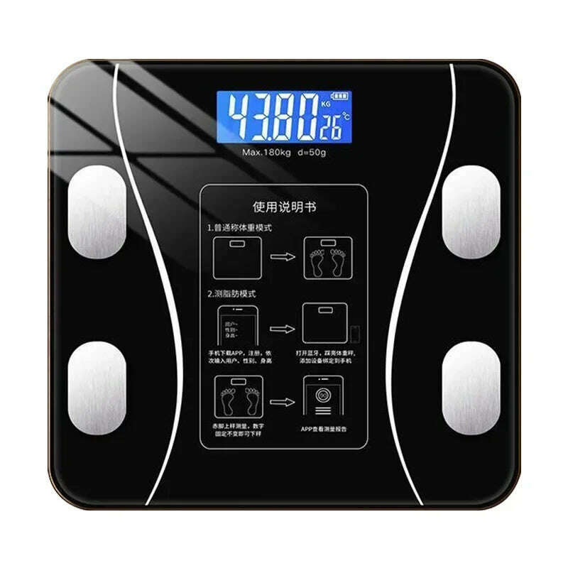 KIMLUD, Smart Bluetooth Weight Scale Multi-functional Human Electronic Scale Home Professional Fat Measurement Height Weight, KIMLUD Womens Clothes