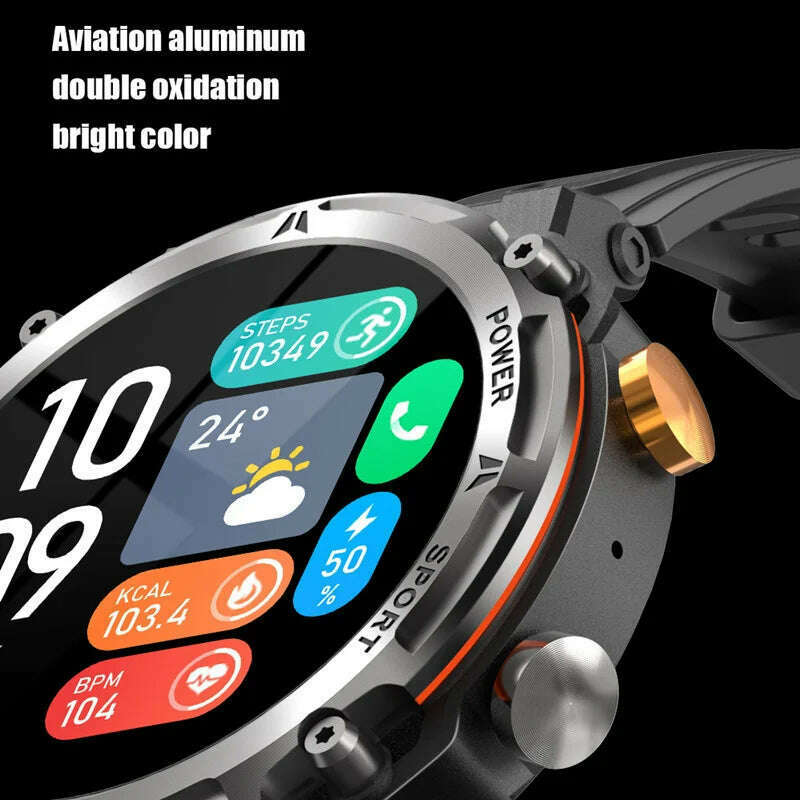 Smart Watch C21 Pro Men Rugged Outdoor Sport Bluetooth Call Voice Assistant 1.39inch Fitness Tracker Heart Rate Smartwatch - KIMLUD