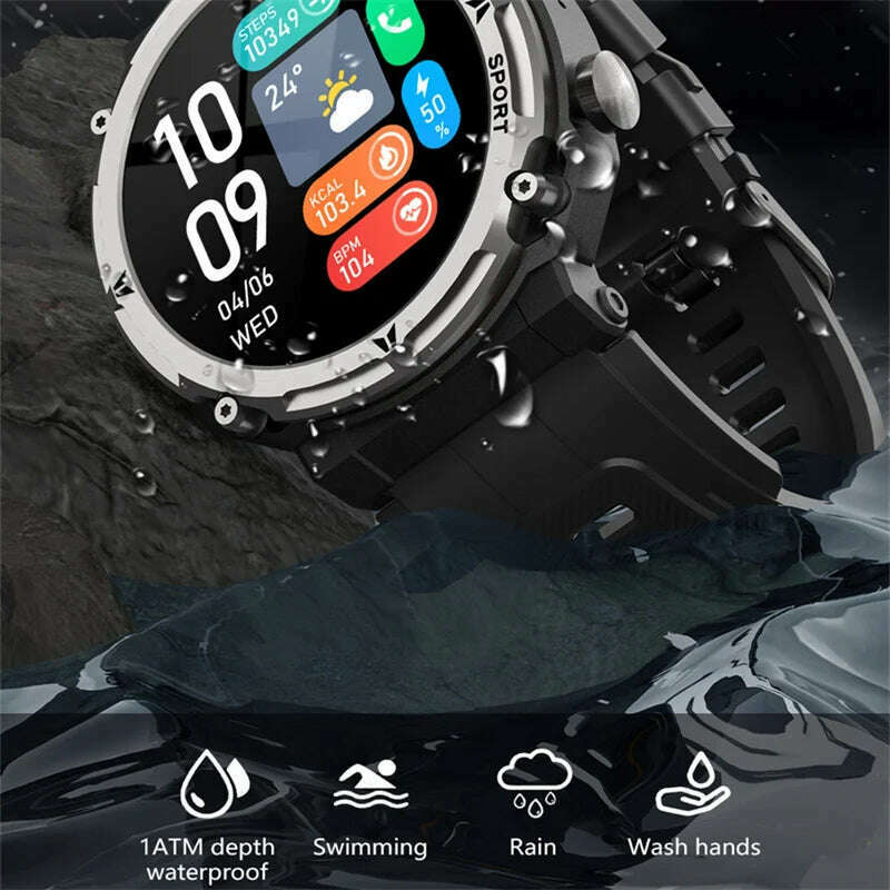 KIMLUD, Smart Watch C21 Pro Men Rugged Outdoor Sport Bluetooth Call Voice Assistant 1.39inch Fitness Tracker Heart Rate Smartwatch, KIMLUD Womens Clothes