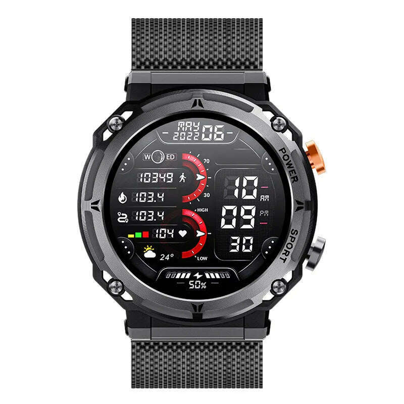 Smart Watch C21 Pro Men Rugged Outdoor Sport Bluetooth Call Voice Assistant 1.39inch Fitness Tracker Heart Rate Smartwatch - KIMLUD