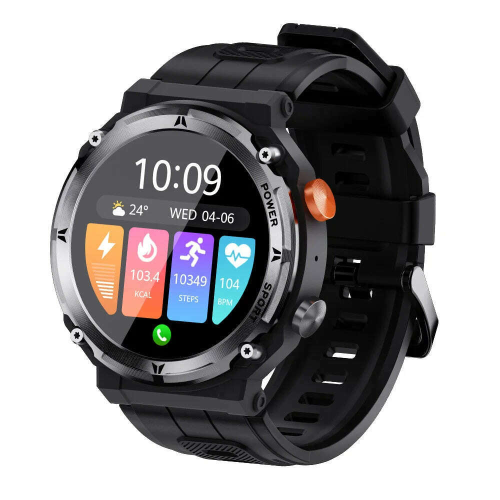 Smart Watch C21 Pro Men Rugged Outdoor Sport Bluetooth Call Voice Assistant 1.39inch Fitness Tracker Heart Rate Smartwatch - KIMLUD