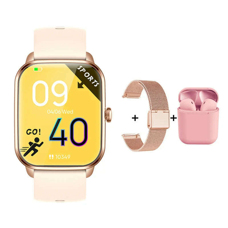 Smart Watch Women Men Bluetooth Call Voice Assistant Message Push Blood Pressure Oxygen Heart Rate Monitor Smartwatch Hebrew - KIMLUD