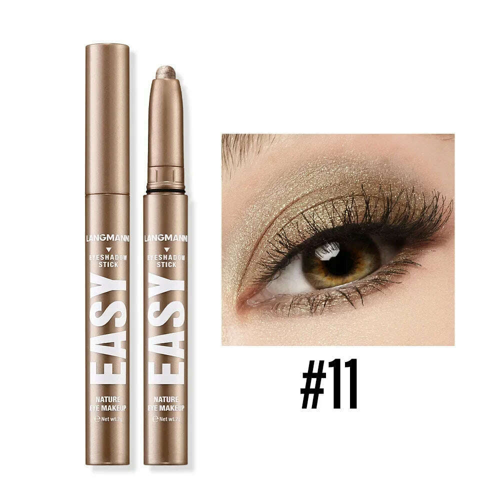 Smoke Rose Eyeshadow Pencil Glitter High-gloss Silkworm Liner Pen Highlighter Bronze Shimmer Matte Eye Shadow Stick Makeup - KIMLUD