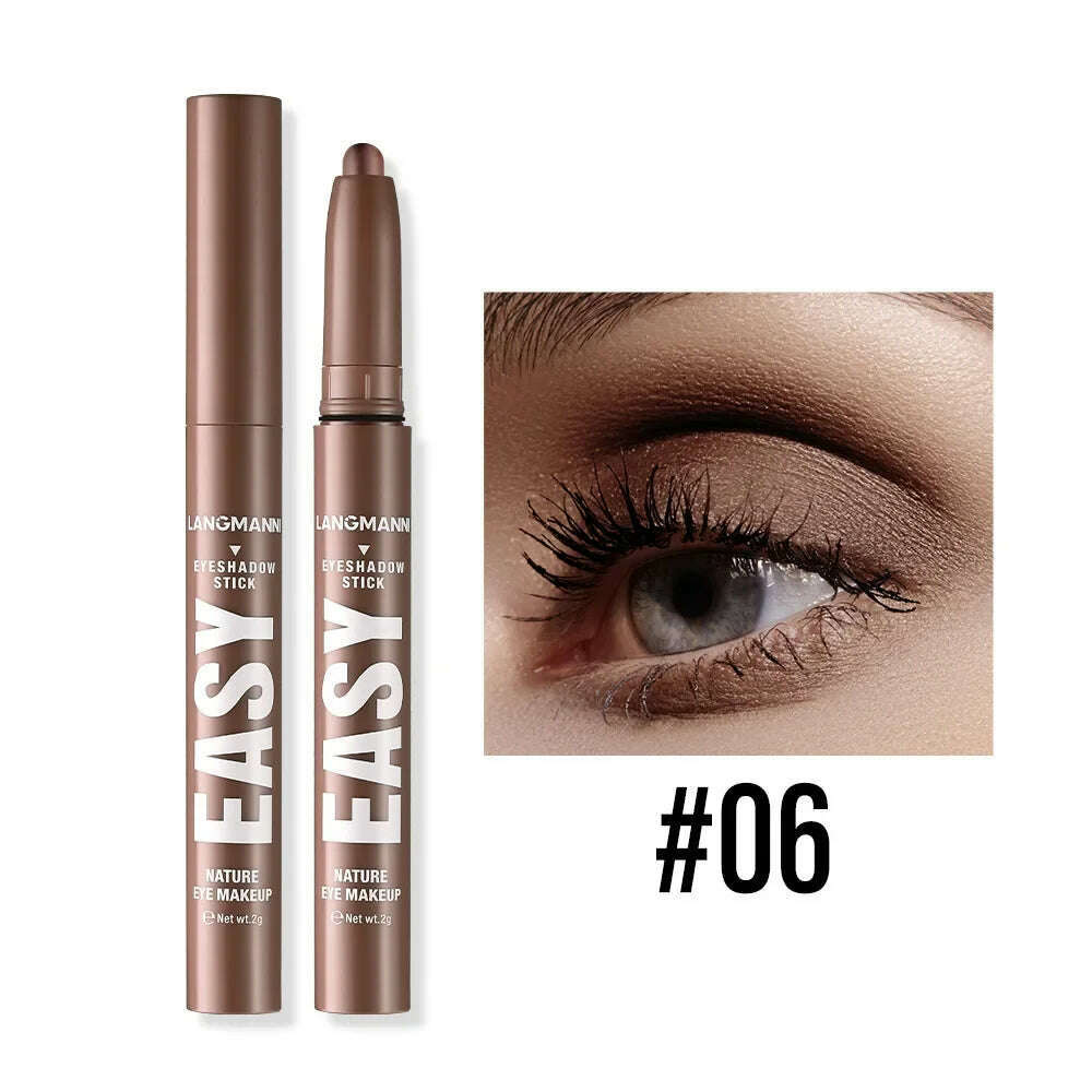 Smoke Rose Eyeshadow Pencil Glitter High-gloss Silkworm Liner Pen Highlighter Bronze Shimmer Matte Eye Shadow Stick Makeup - KIMLUD